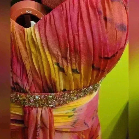 Tony Bowls Paris | Gorgeous Gown in Pinks and Oranges Size 16 - Picture 8 of 10